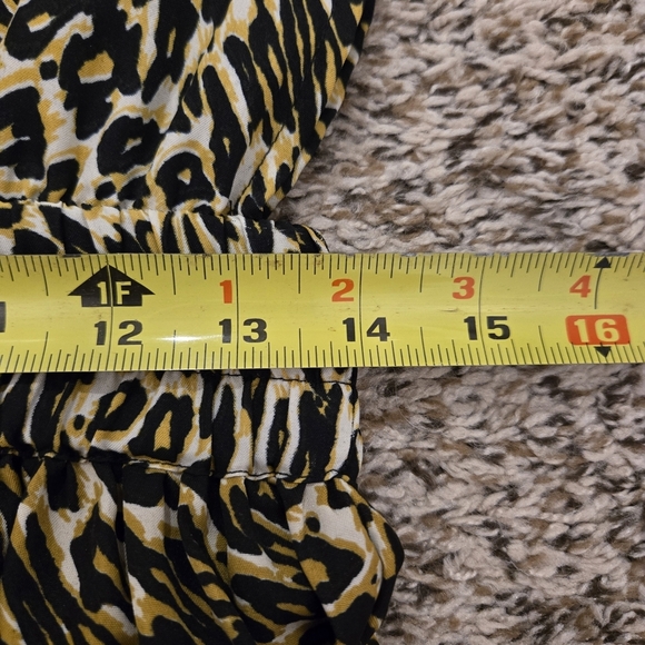 AMERICA & BEYOND Leopard Print Maxi Dress / Coverup With Stretch Waist Size Smal - Picture 12 of 15